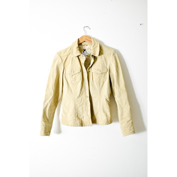 Live a Little Jackets & Blazers - Live a Little Leather Jacket Womens M Tan 90s Perforated Suede Western Trucker